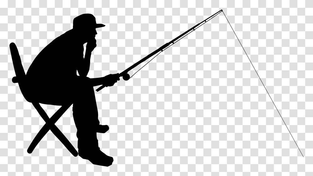 Fishing Pole Clipart Fishing Silhouette, Gray, World Of Warcraft Transparent Png