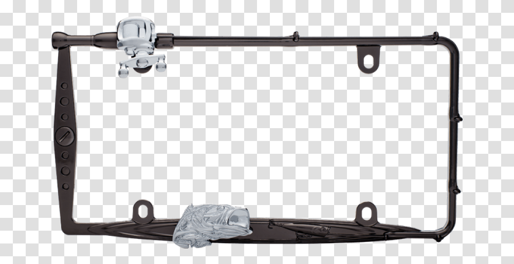 Fishing Rod And Fish License Plate Frame Fishing Pole Frame, Weapon, Weaponry, Gun, Rifle Transparent Png