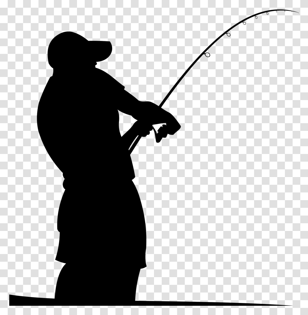 Fishing Rods Fisherman Silhouette Fishing Boat Silhouette, Gray, World Of Warcraft Transparent Png