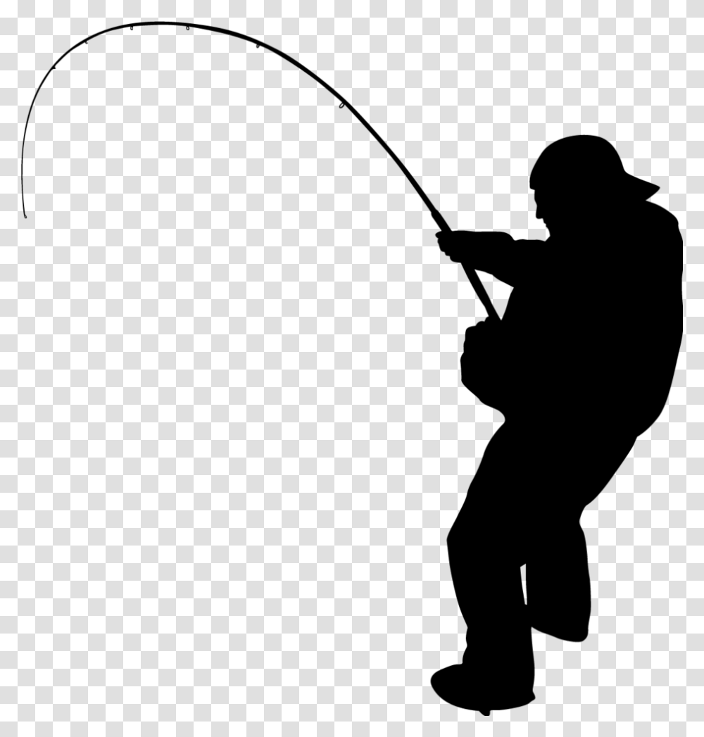 Fishing V Silhouette Of Man Fishing, Gray, World Of Warcraft Transparent Png