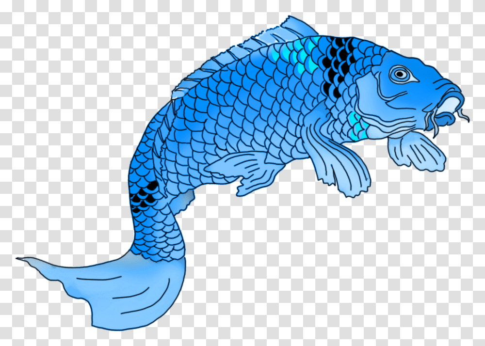Fishline Artfishclip Artanimal Figuretailgraphics Koi Fish Drawing Colored, Dinosaur, Reptile, Water, Outdoors Transparent Png