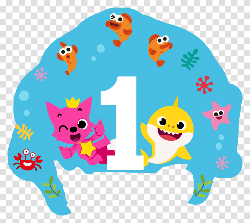 Fisrt Babyshark Numero 1 Baby Shark, Number, Label Transparent Png