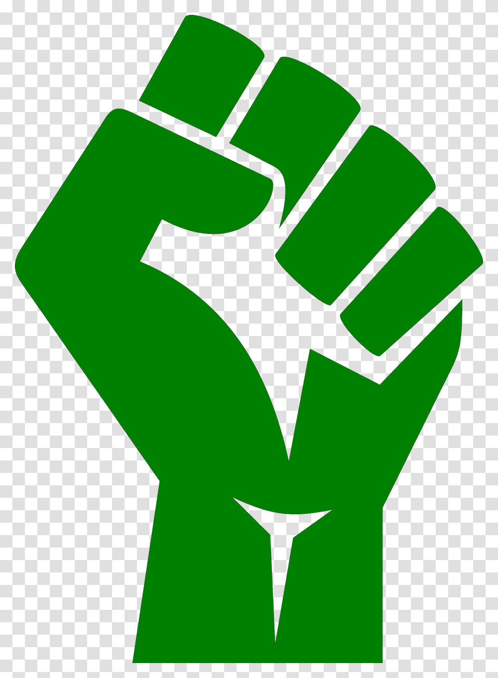 Fist Clipart Green Raised Fist Green, Hand, Recycling Symbol, Light Transparent Png