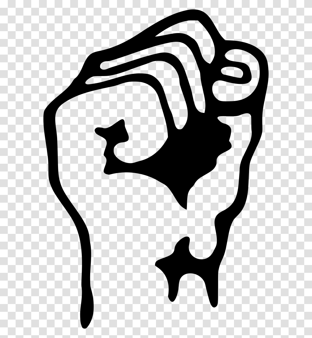 Fist Hand Silhouette Power Action Fingers Curled Power Of Common Man, Gray, World Of Warcraft Transparent Png