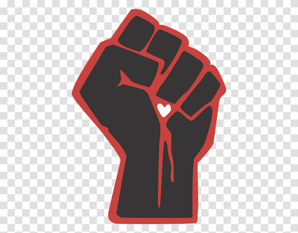 Fist Love Heart Vector Black Red Fight Power Black Power Fist Heart Transparent Png