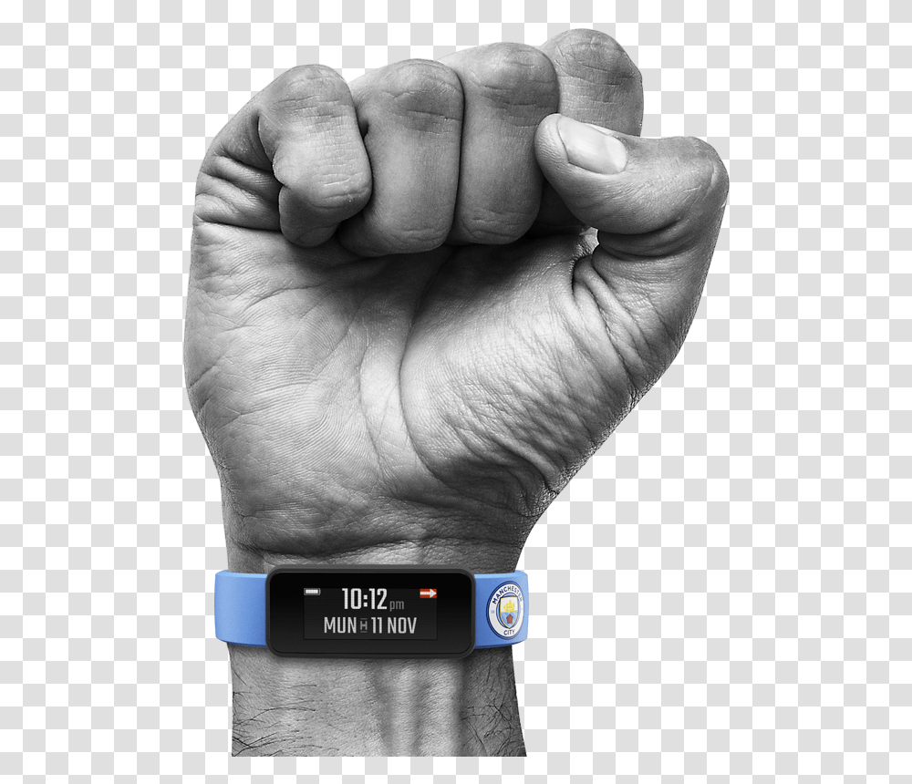 Fist With Fantom Manchester City Smart Band, Hand, Person, Human, Wrist Transparent Png