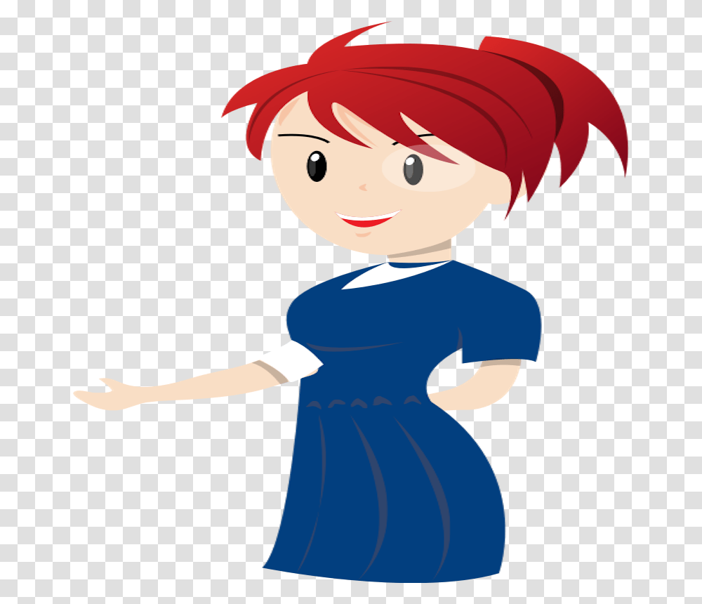 Fit 330 Red Head 800px Blue Teacher, Person, Female, Dress, Girl Transparent Png