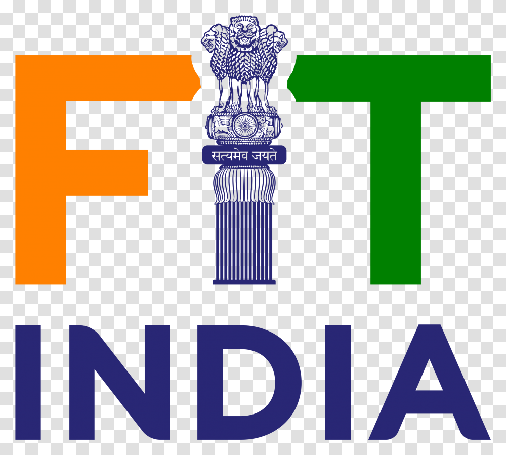 Fit India Logo Fit India School Week, Word, Text, Cross, Symbol Transparent Png