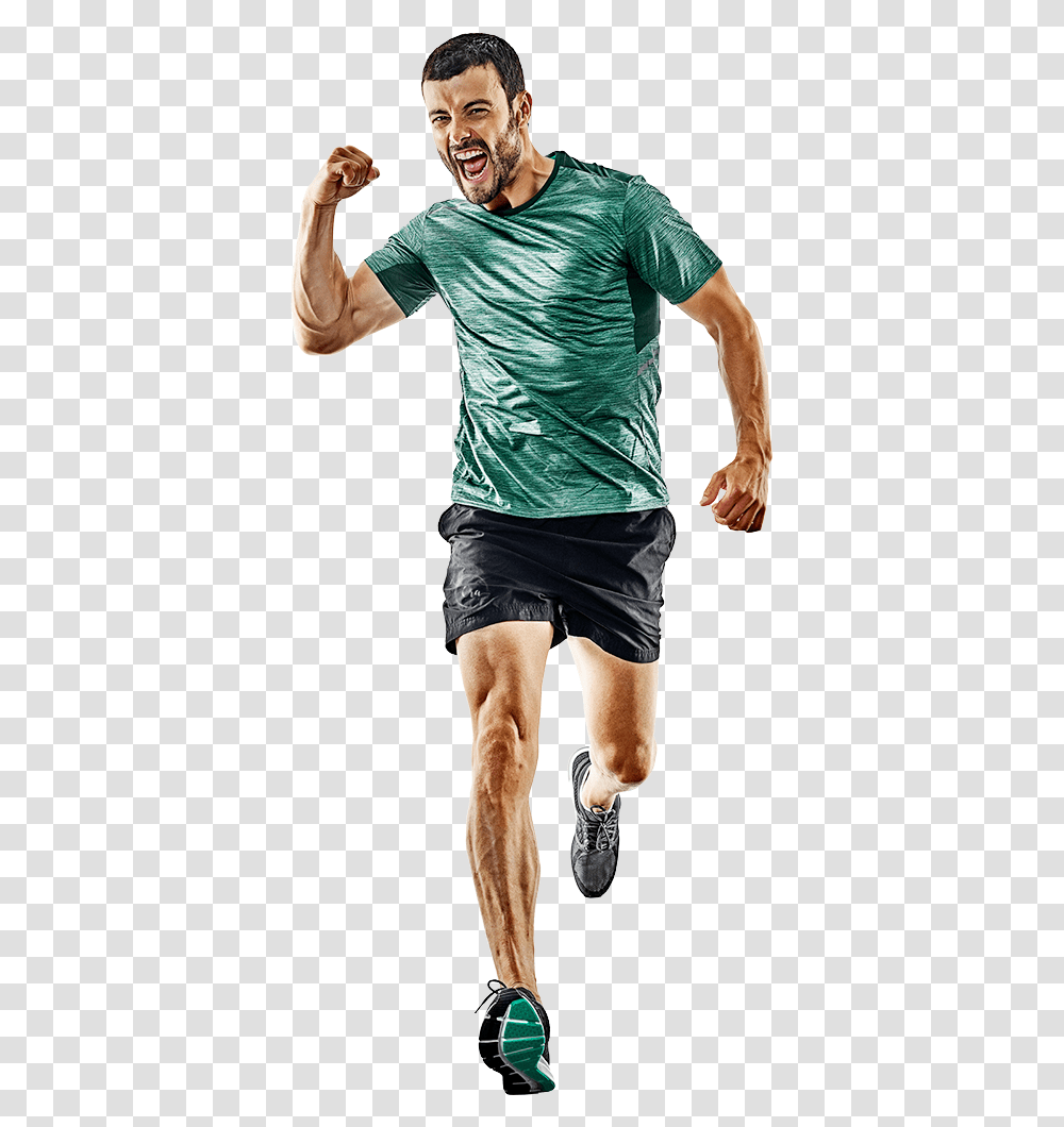 Fit Man, Shorts, Person, Sleeve Transparent Png