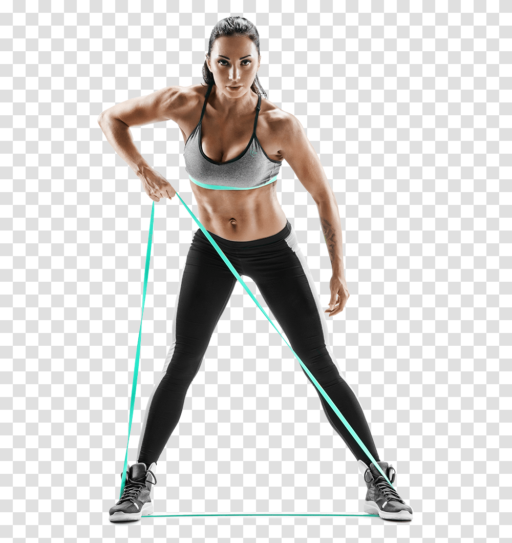 Fit Woman Stretching Fitness Rubber Bands, Female, Person, Arm Transparent Png