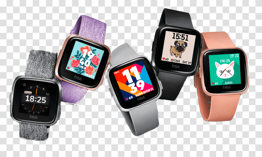 Fitbit Fitbit Versa Clock Faces, Wristwatch, Digital Watch Transparent Png