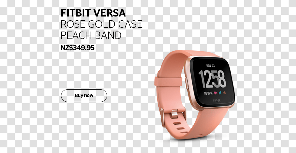 Fitbit Peach Rose Gold, Digital Watch, Wristwatch, Helmet Transparent Png