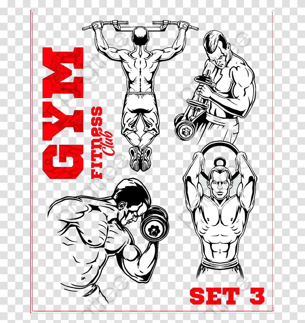Fitness Clipart Bodybuilding Gym Clipart, Hand, Person, Skin, Book Transparent Png