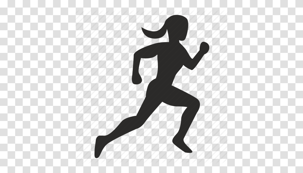 Fitness Run Scamper Sport Training Woman Icon, Duel, Silhouette, Floor, Fencing Transparent Png