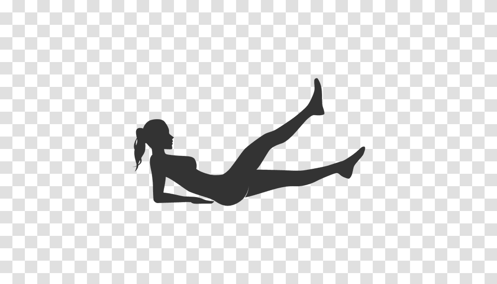Fitness Woman Silhouette Lifting Legs, Person, Water, Sport, Painting Transparent Png