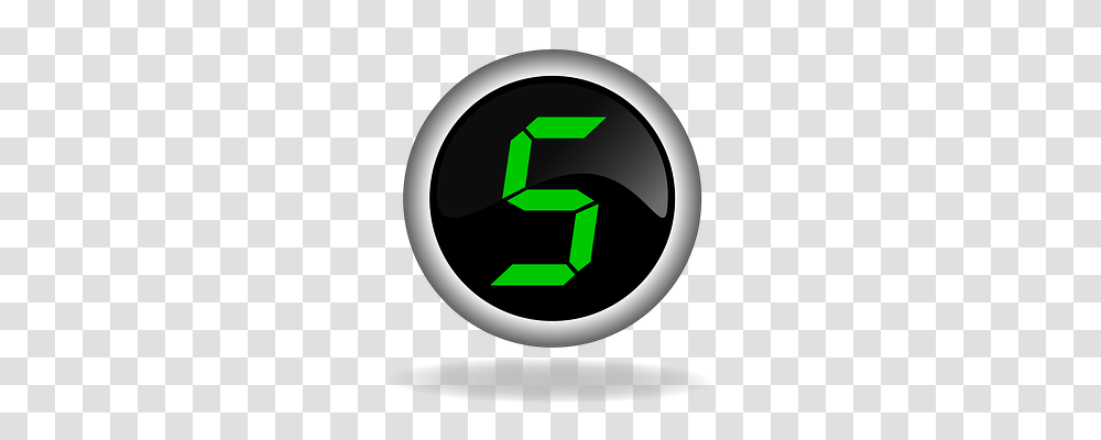 Five Digital Clock, Electronics, Green Transparent Png