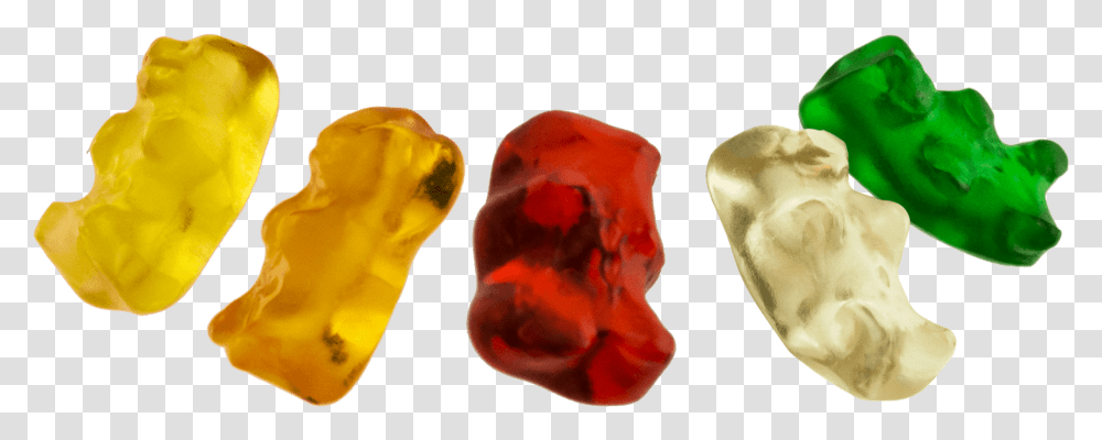 Five Gold Bears Gummy Bear, Plant, Food, Invertebrate, Animal Transparent Png