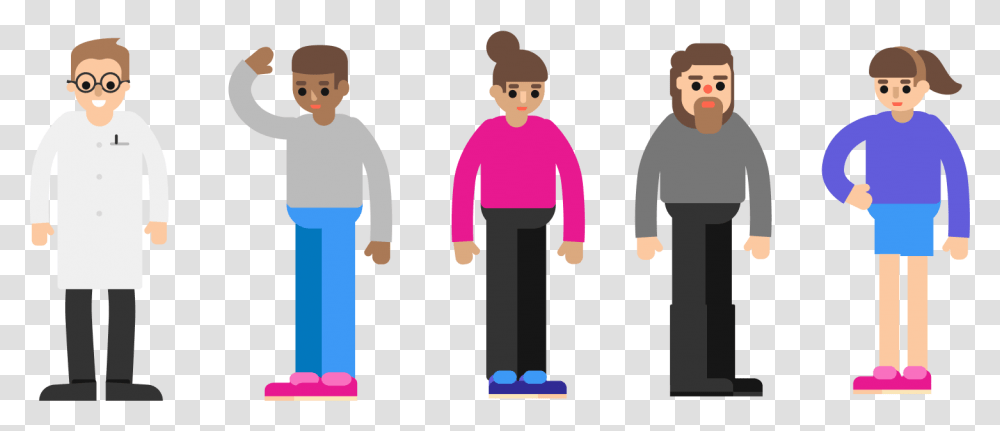 Five People Are Standing In A Line People Next To Each Other Clipart, Person, Robe, Fashion Transparent Png