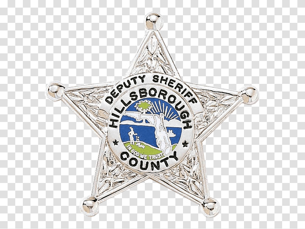 Five Point Florida Star Badge With Circular Panel Emblem, Logo, Trademark, Lamp Transparent Png