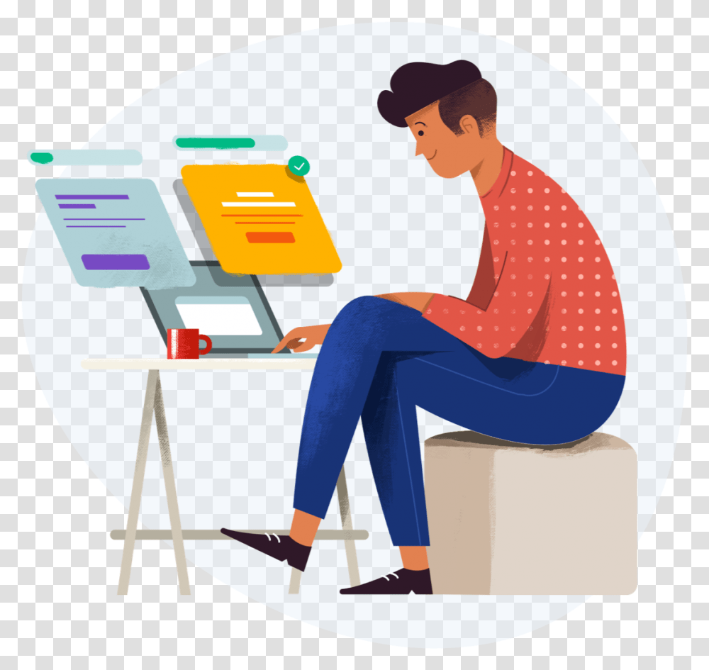 Five Second Test Graphic Designer, Sitting, Person, Human, Clothing Transparent Png