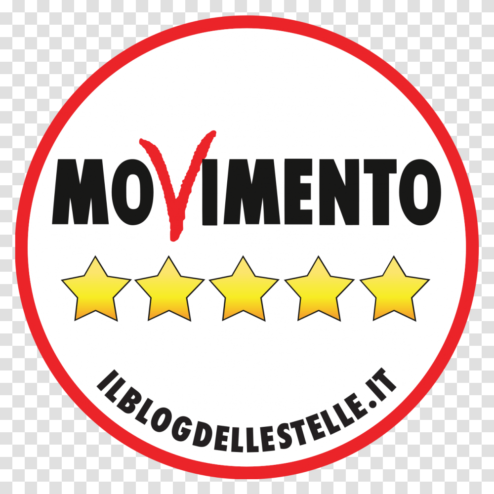 Five Star Movement Wikipedia Movimento 5 Stelle, Label, Text, Sticker, Logo Transparent Png