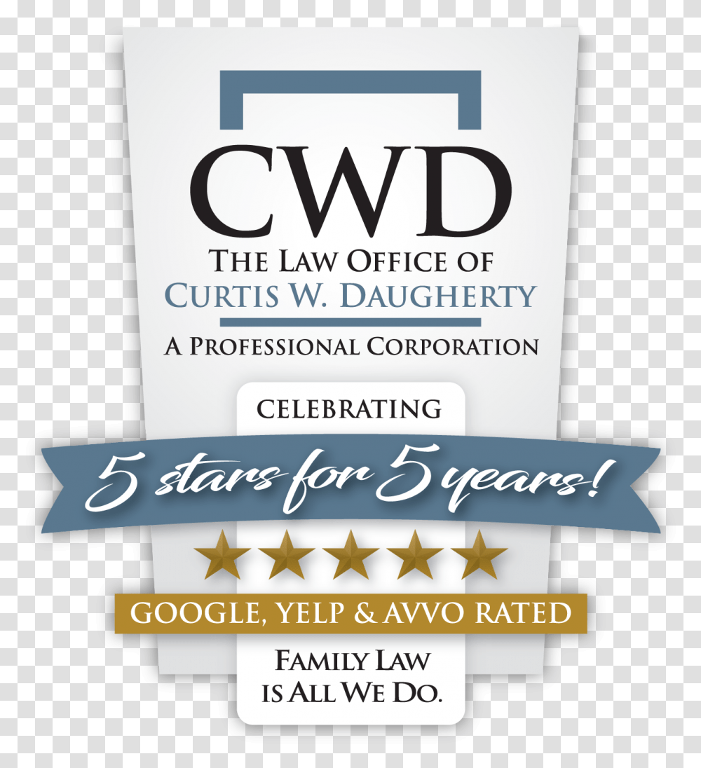 Five Stars For Years - Curtis W Daugherty Pc Horizontal, Poster, Advertisement, Flyer, Paper Transparent Png