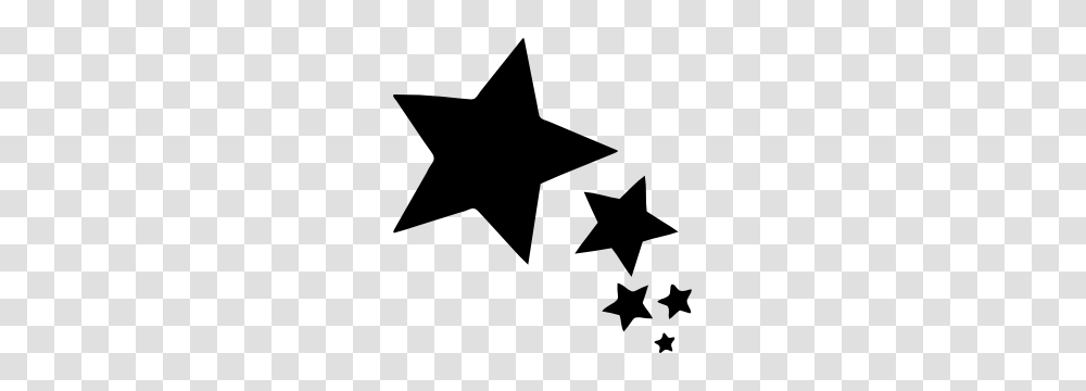 Five Stars Of Different Sizes Sticker, Star Symbol, Cross Transparent Png