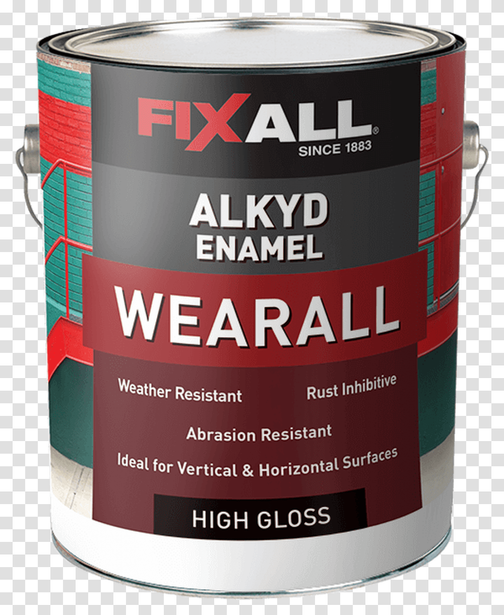 Fixall Wearall Aluminum Alkyd Enamel High Gloss Gallon, Paint Container, Tin, Can, Barrel Transparent Png