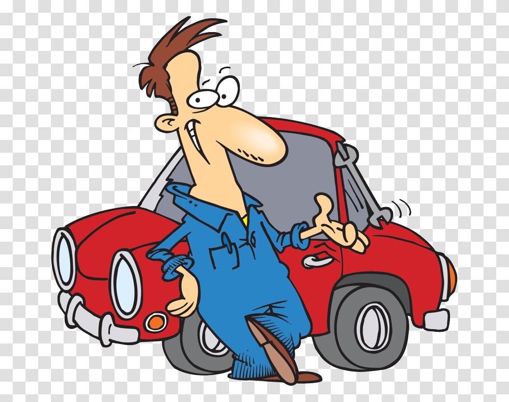 Fixing A Car Clip Art Of A Man, Lawn Mower, Tool, Car Wash, Vehicle Transparent Png