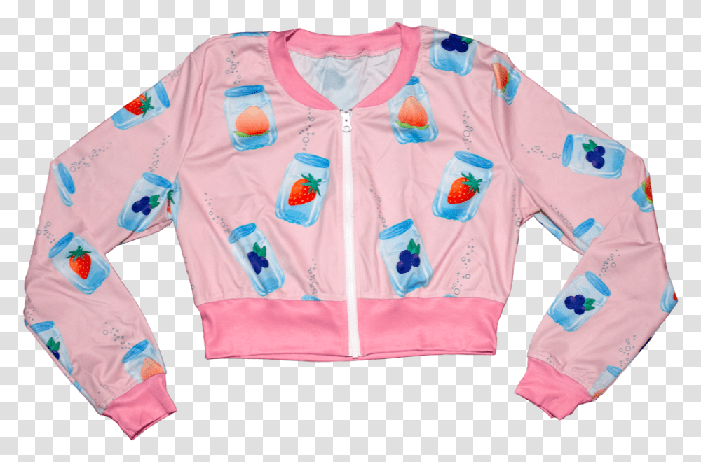 Fizzy Cropped Bomber Jacket In Pink Aesthetic Cute Bomber Jacket, Apparel, Coat, Sweatshirt Transparent Png