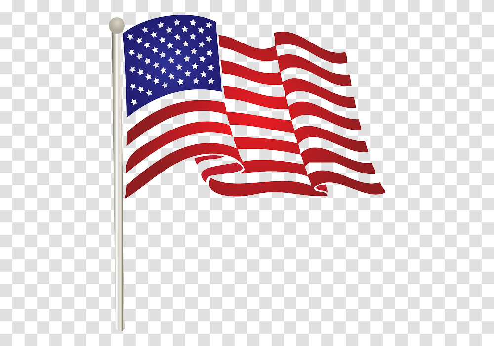 Flag America American Flag On Pole Clip Art Transparent Png