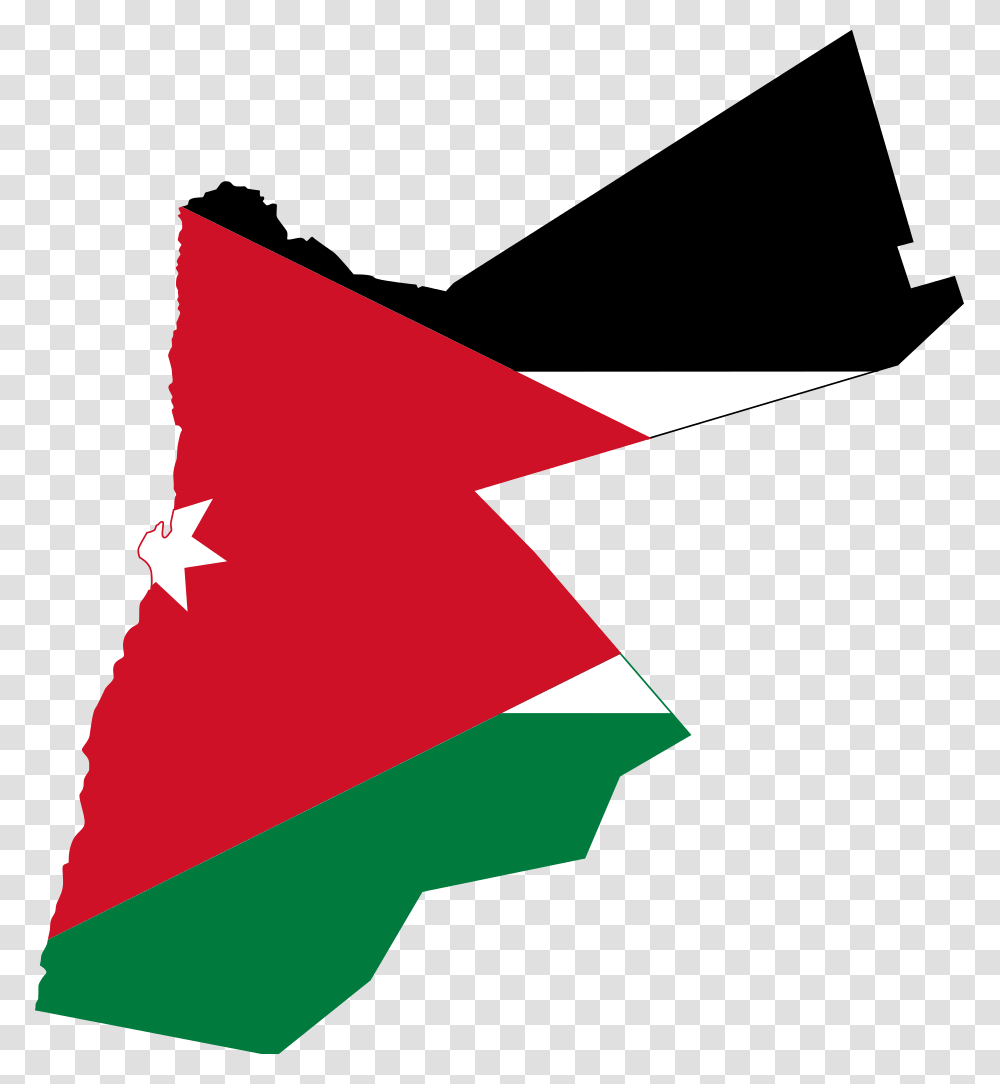 Flag And Map Of Jordan, Star Symbol, Triangle, Recycling Symbol Transparent Png