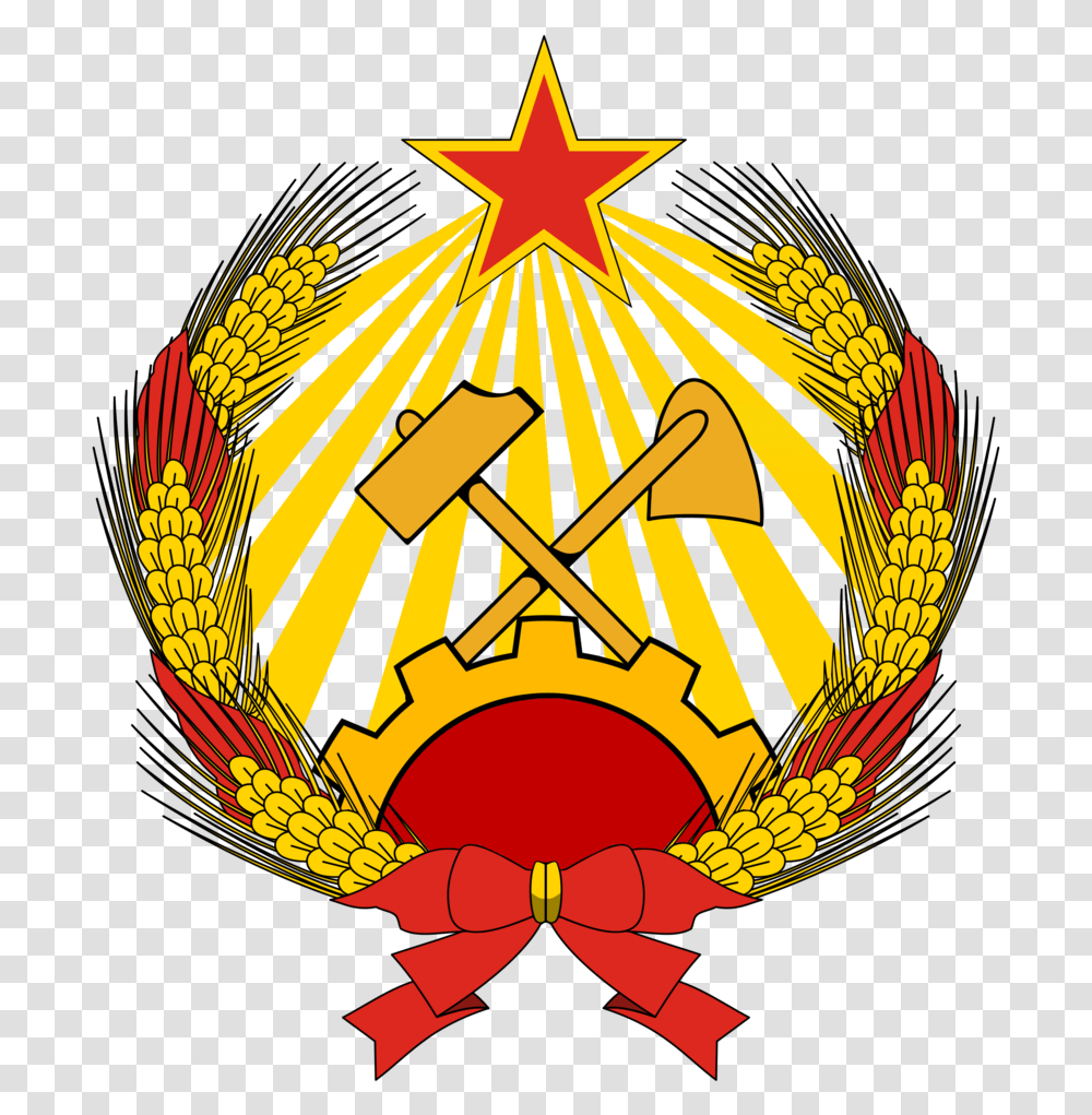 Flag Coat Of Arms Hungarian People's Republic Coat Of Arms, Emblem, Star Symbol, Logo Transparent Png