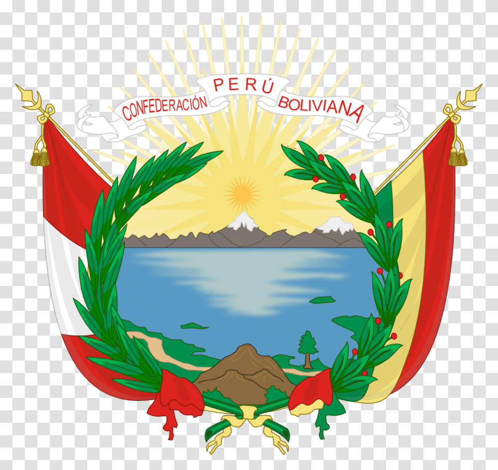 Flag Coat Of Arms Peru Bolivian Confederation Coat Of Arms, Emblem Transparent Png