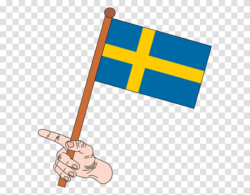 Flag Flag Of Sweden Sweden Crown Flag Graphics Paper Swedish Flag, American Flag, Hand, Stick Transparent Png