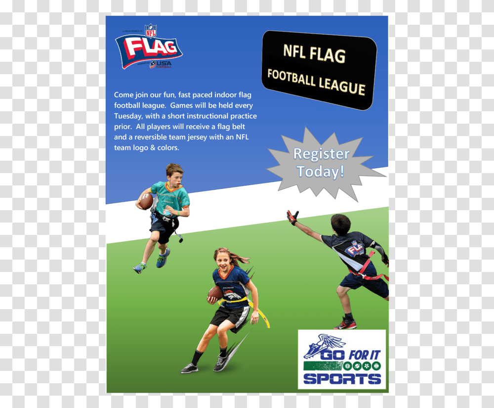 Flag Football League Flyer, Person, People, Advertisement, Poster Transparent Png