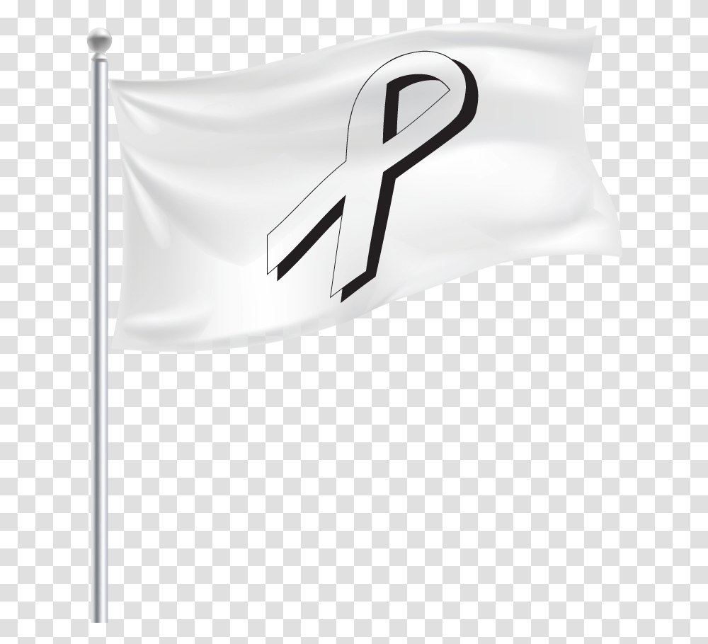Flag For Rooftops And Buildings - White Ribbon Uk, Symbol, Text, Clothing, Apparel Transparent Png