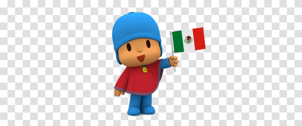 Flag Hold Mexican Pocoyo, Doll, Toy, Elf Transparent Png