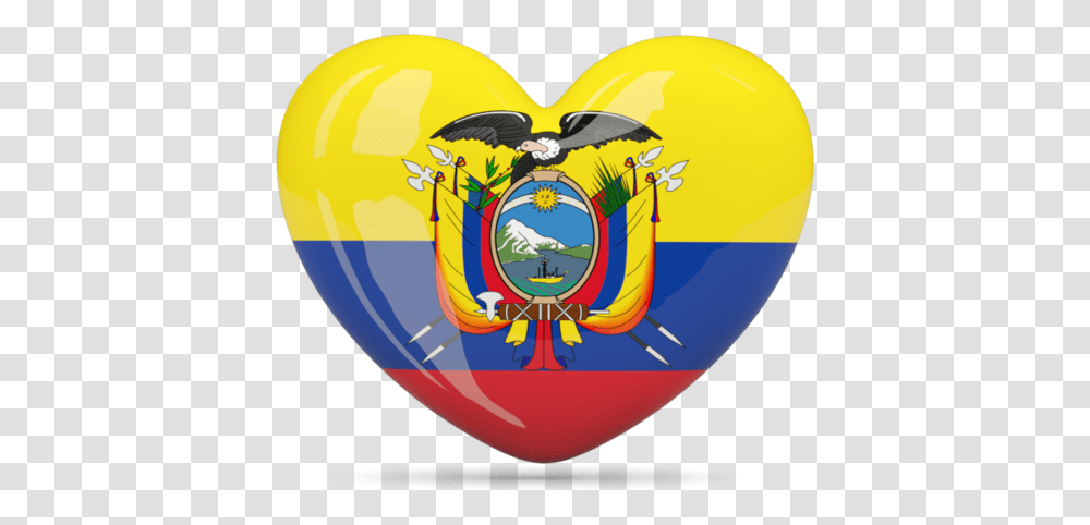 Flag Icon Of Ecuador At Format Ecuador Flag In A Heart, Logo, Trademark, Ball Transparent Png
