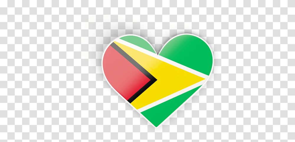 Flag Icon Of Guyana At Format Guyana Heart Flag, Label, Sticker Transparent Png