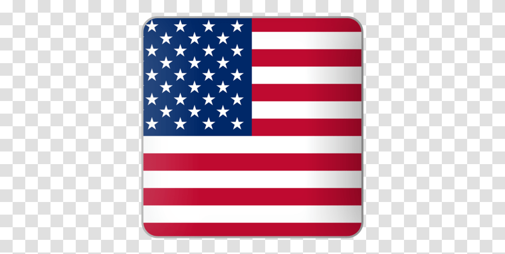Flag Icon Of United States Of America At Border Between France And Spain, American Flag Transparent Png
