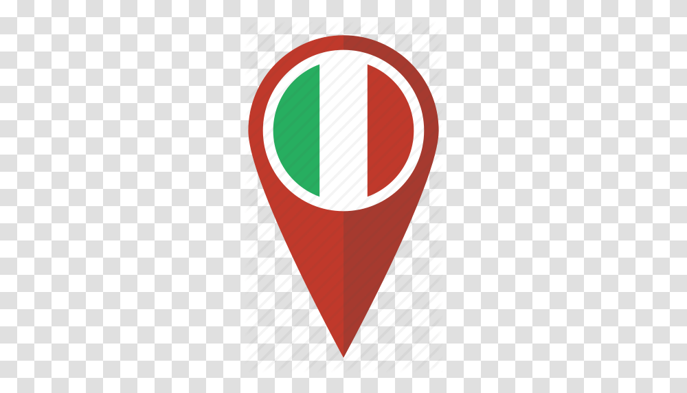 Flag Italian Italy Location Map Pin Pointer Icon, Logo, Rug, Armor Transparent Png