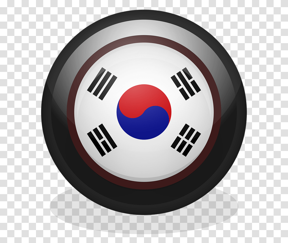 Flag Korean Glossy Circle, Logo, Symbol, Trademark, Gauge Transparent Png