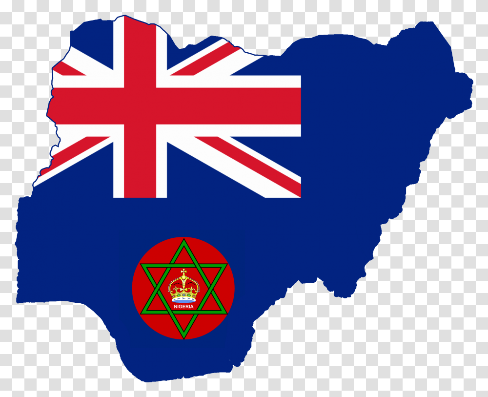 Flag Map Of British Nigeria British Trinidad And Tobago Flag, First Aid, Gift, Person, Human Transparent Png