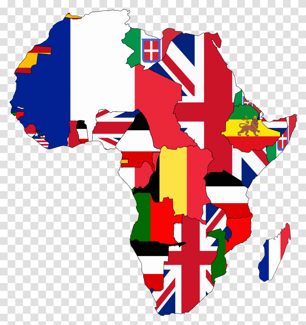 Flag Map Of Colonial Africa Africa Colonization Map Flags, Modern Art, Person Transparent Png