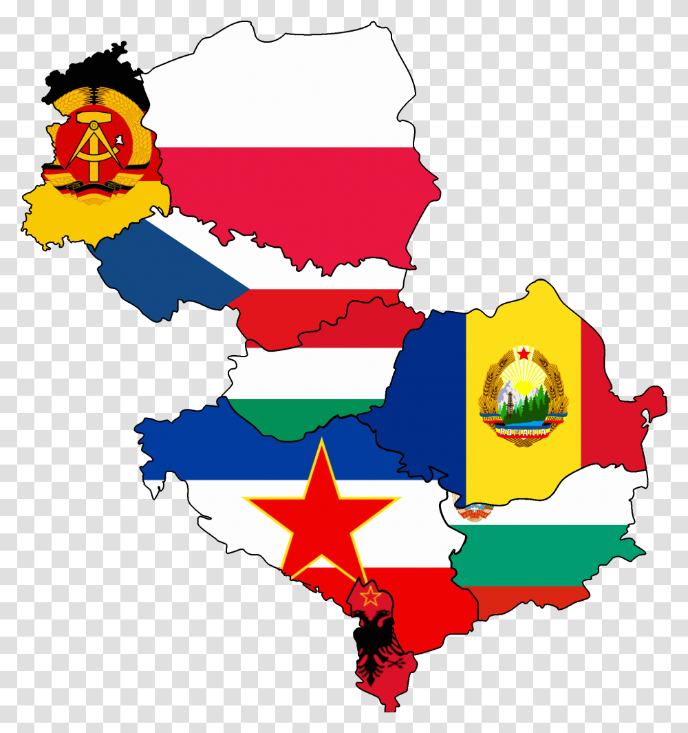 Flag Map Of Eastern Bloc Countries Eastern Bloc Countries Flags, Plot Transparent Png