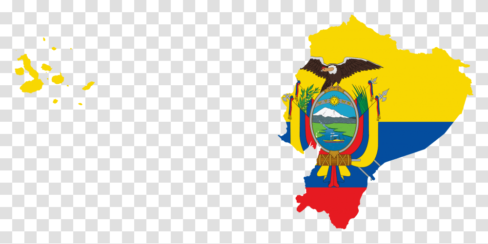 Flag Map Of Ecuador With Galapagos Islands, Poster, Advertisement Transparent Png