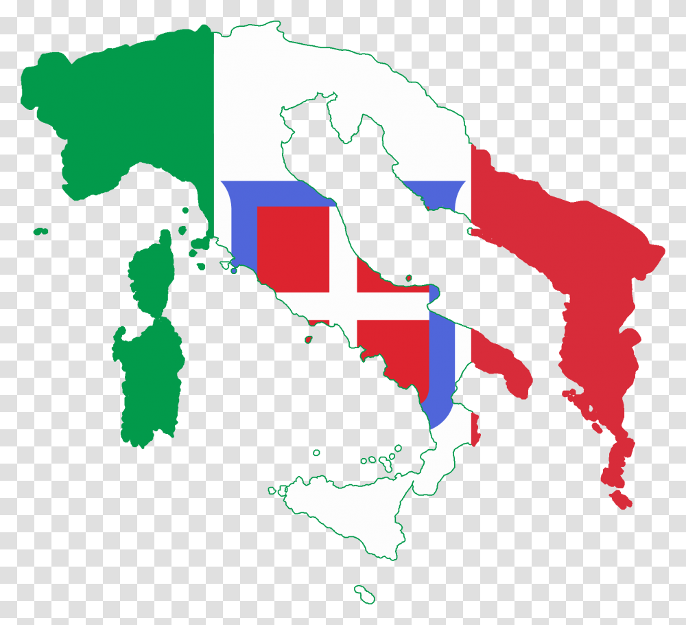 Flag Map Of Greater Italy Kingdom Of Italy Flag Map, Person, Plot Transparent Png
