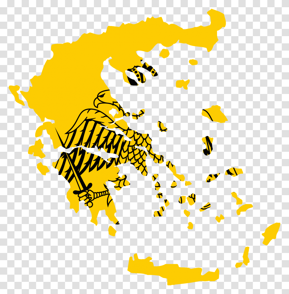 Flag Map Of Greece Greece Flag And Map, Plot, Diagram, Paper, Atlas Transparent Png