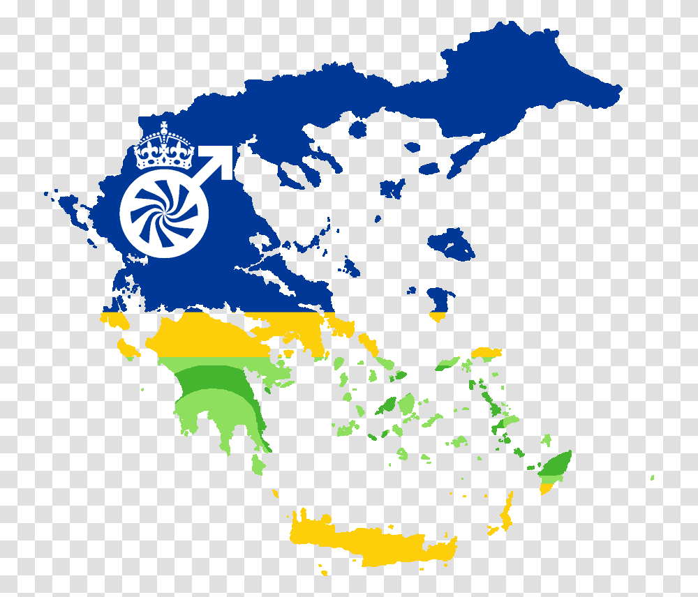 Flag Map Of Greek Mse Greece Map Grey, Logo, Trademark Transparent Png